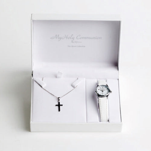 Communion Sterling Silver Cross Pendant & Watch